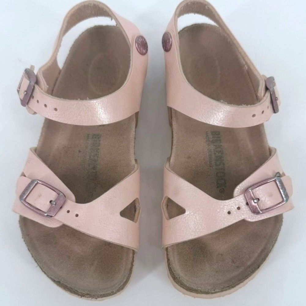 Birkenstock Rio Kids Metallic Pink Slingback Sandals Size 30 L12